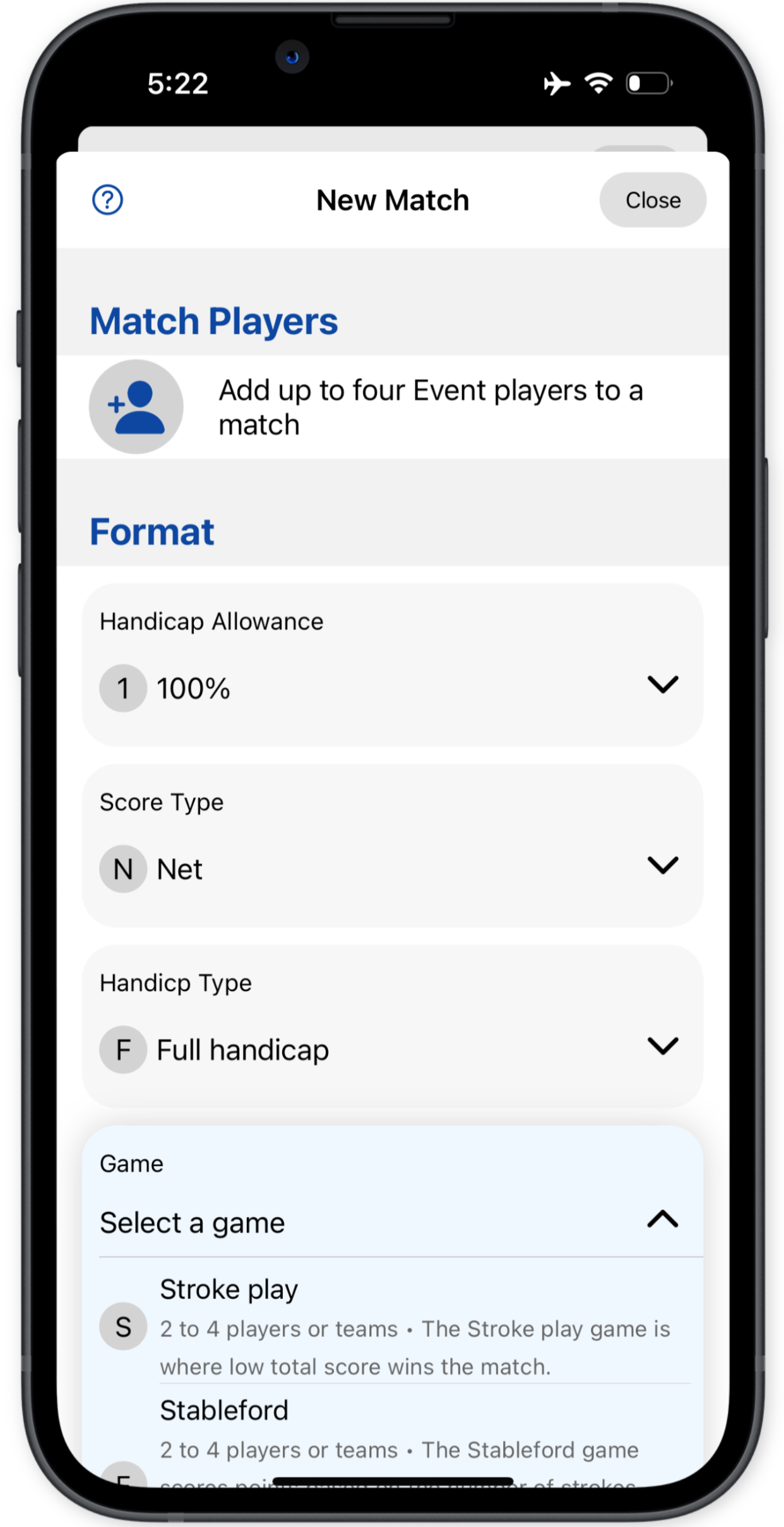 Golf App Main Image